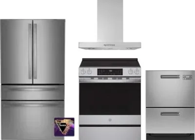 4 Piece Package Includes Refrigerator, Range, Hood And Dishwasher